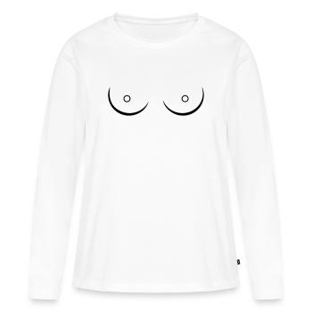 Seins Seins Esquisses au trait Féminisme - T-shirt manches longues Premium bio Femme - blanc - Devant - Julia (174cm)