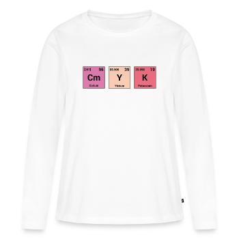 CMYK en éléments périodiques - T-shirt manches longues Premium bio Femme - blanc - Devant - Julia (174cm)