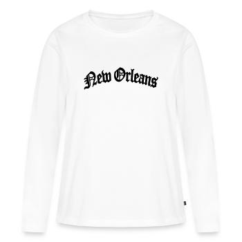 Nouvelle-Orléans - T-shirt manches longues Premium bio Femme - blanc - Devant - Julia (174cm)