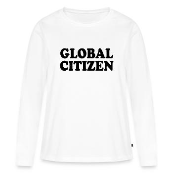 global citizen - T-shirt manches longues Premium bio Femme - blanc - Devant - Julia (174cm)