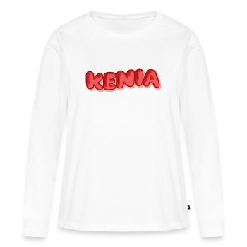 Kenya - T-shirt manches longues Premium bio Femme - blanc - Devant - Julia (174cm)