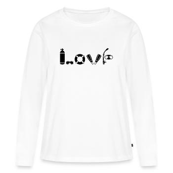 Plongée Plongée Plongeur - T-shirt manches longues Premium bio Femme - blanc - Devant - Julia (174cm)