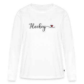 Hockey niedliches Typografie-Geschenk mit Herz - Frauen Premium Bio Langarmshirt - Weiß - Vorne - Julia (174cm)
