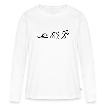 Triathlon - T-shirt manches longues Premium bio Femme - blanc - Devant - Julia (174cm)