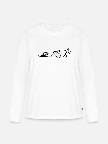 Triathlon - Frauen Premium Bio Langarmshirt - Weiß