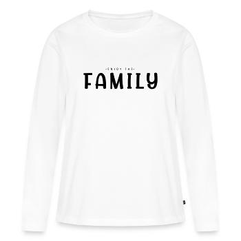 Genieße die Familie - Frauen Premium Bio Langarmshirt - Weiß - Vorne - Julia (174cm)