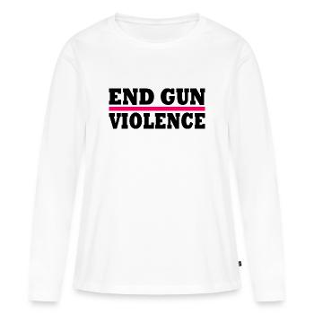End gun violence - T-shirt manches longues Premium bio Femme - blanc - Devant - Julia (174cm)