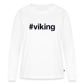 VIKING Hashtag - T-shirt manches longues Premium bio Femme - blanc - Devant - Julia (174cm)