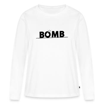 Bombe - T-shirt manches longues Premium bio Femme - blanc - Devant - Julia (174cm)
