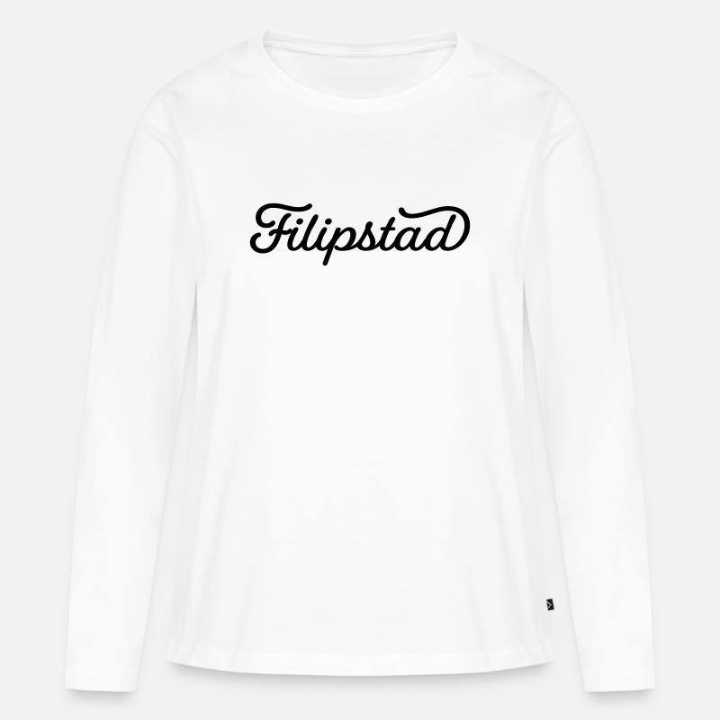 Filipstad schwarz - Frauen Premium Bio Langarmshirt - Weiß