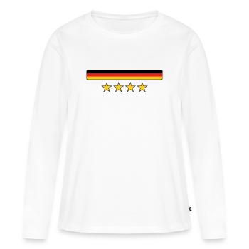Drapeau Allemand - Allemagne - T-shirt manches longues Premium bio Femme - blanc - Devant - Julia (174cm)