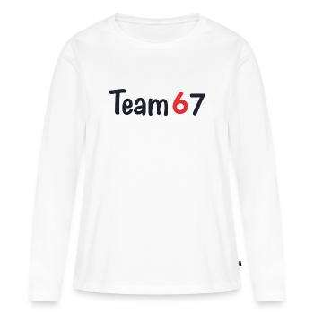 Team 6 7 – Kollektives Textdesign - Frauen Premium Bio Langarmshirt - Weiß - Vorne - Julia (174cm)