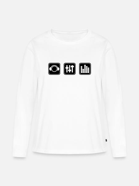 Musiksymbole 2 - Frauen Premium Bio Langarmshirt - Weiß
