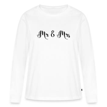 Mr & Mrs beautiful wedding design - Women's Premium Organic Long Sleeve Shirt - white - Front - Julia (174cm)
