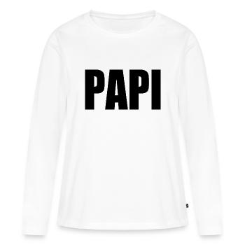 Papi - T-shirt manches longues Premium bio Femme - blanc - Devant - Julia (174cm)