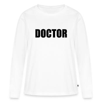 Médecin - T-shirt manches longues Premium bio Femme - blanc - Devant - Julia (174cm)