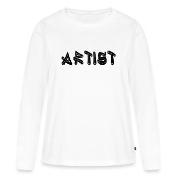 Artiste - T-shirt manches longues Premium bio Femme - blanc - Devant - Julia (174cm)