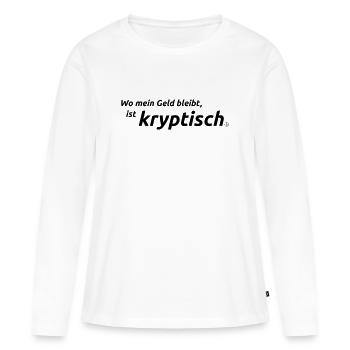 crypto - T-shirt manches longues Premium bio Femme - blanc - Devant - Julia (174cm)