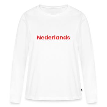J’adore le néerlandais - T-shirt manches longues Premium bio Femme - blanc - Devant - Julia (174cm)