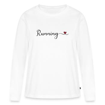 Courir - T-shirt manches longues Premium bio Femme - blanc - Devant - Julia (174cm)