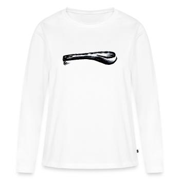 dicker Löffel - Frauen Premium Bio Langarmshirt - Weiß - Vorne - Julia (174cm)