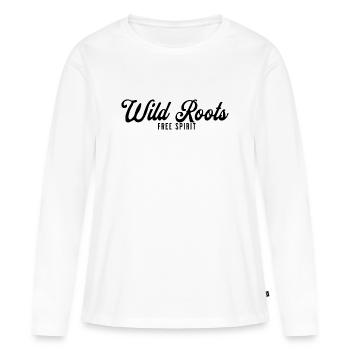 Wild Roots Free Spirit - T-shirt manches longues Premium bio Femme - blanc - Devant - Julia (174cm)