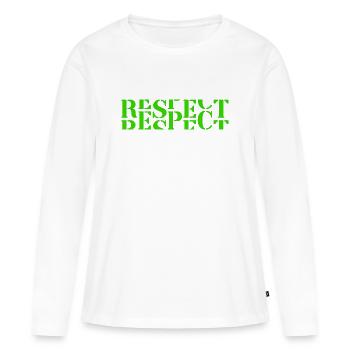 respect - T-shirt manches longues Premium bio Femme - blanc - Devant - Julia (174cm)