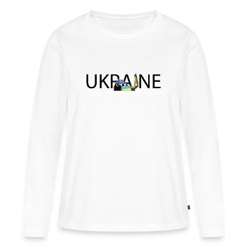 Collège de protestation pour l’unité de l’Ukraine - T-shirt manches longues Premium bio Femme - blanc - Devant - Julia (174cm)