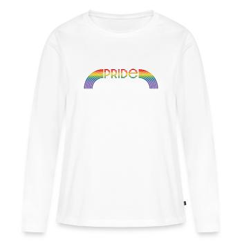 LGBT lgbtqi queer Pride Month arc-en-ciel - T-shirt manches longues Premium bio Femme - blanc - Devant - Julia (174cm)