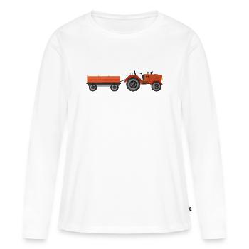 Traktor - Frauen Premium Bio Langarmshirt - Weiß - Vorne - Julia (174cm)