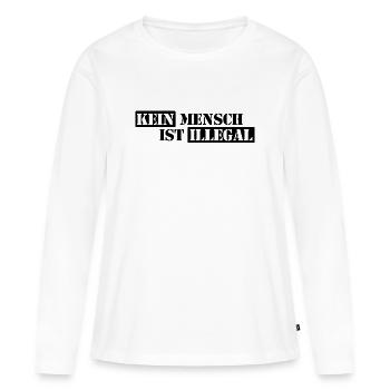 No One Is Illegal - Migration - Illegality - Women's Premium Organic Long Sleeve Shirt - white - Front - Julia (174cm)