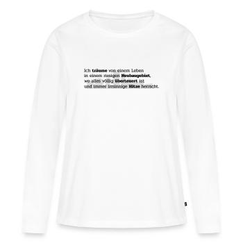 Mon rêve - T-shirt manches longues Premium bio Femme - blanc - Devant - Julia (174cm)