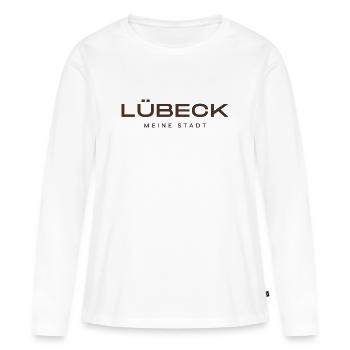 Lübeck - T-shirt manches longues Premium bio Femme - blanc - Devant - Julia (174cm)