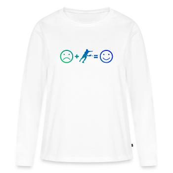 Conception d’entraîneurs de pickleball pour les fans des joueurs de pickleball - T-shirt manches longues Premium bio Femme - blanc - Devant - Julia (174cm)