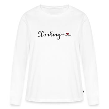 Climbing with a heart - Women's Premium Organic Long Sleeve Shirt - white - Front - Julia (174cm)