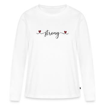 fort - T-shirt manches longues Premium bio Femme - blanc - Devant - Julia (174cm)