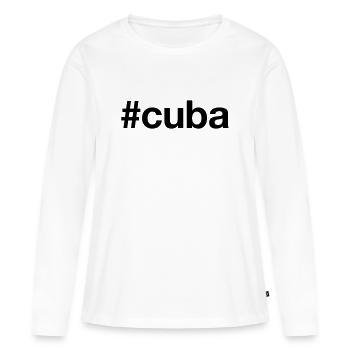 CUBA - T-shirt manches longues Premium bio Femme - blanc - Devant - Julia (174cm)