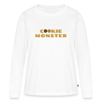 Keks Monster - T-shirt manches longues Premium bio Femme - blanc - Devant - Julia (174cm)