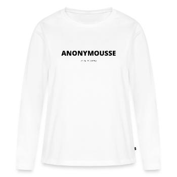Anonymousse (ni vu ni connu) - T-shirt manches longues Premium bio Femme - blanc - Devant - Julia (174cm)