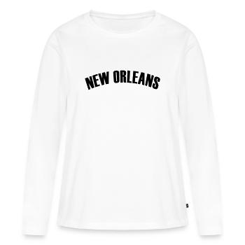 Chemise de la Nouvelle-Orléans - T-shirt manches longues Premium bio Femme - blanc - Devant - Julia (174cm)