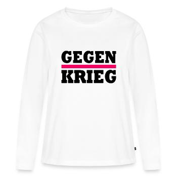 Gegen krieg - Frauen Premium Bio Langarmshirt - Weiß - Vorne - Julia (174cm)