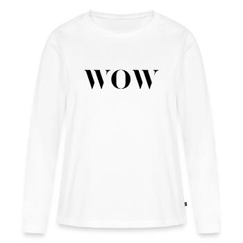 WOW - Frauen Premium Bio Langarmshirt - Weiß - Vorne - Julia (174cm)