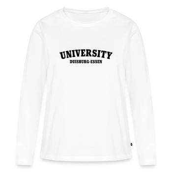 Université de Duisbourg Essen - T-shirt manches longues Premium bio Femme - blanc - Devant - Julia (174cm)