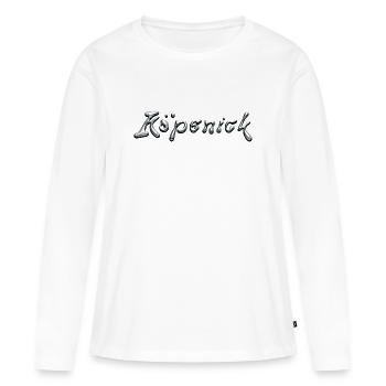 Köpenick Liquid Chrome Typography - Frauen Premium Bio Langarmshirt - Weiß - Vorne - Julia (174cm)