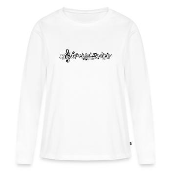 Notes musicales Clés de mélodie - T-shirt manches longues Premium bio Femme - blanc - Devant - Julia (174cm)