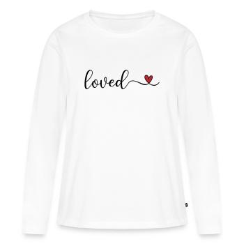 aimé - T-shirt manches longues Premium bio Femme - blanc - Devant - Julia (174cm)