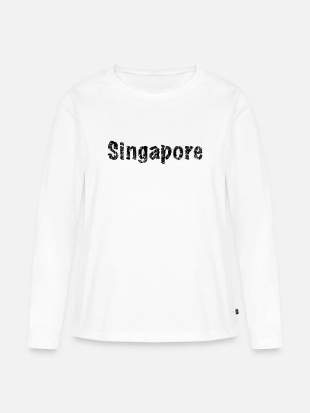 Singapore - Frauen Premium Bio Langarmshirt - Weiß