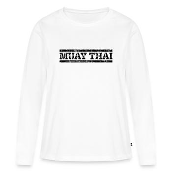 Muay Thaï - T-shirt manches longues Premium bio Femme - blanc - Devant - Julia (174cm)