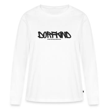 Dorfkind  - Frauen Premium Bio Langarmshirt - Weiß - Vorne - Julia (174cm)
