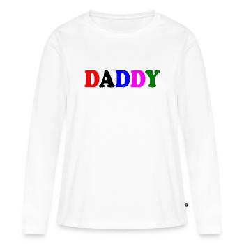 Daddy - T-shirt manches longues Premium bio Femme - blanc - Devant - Julia (174cm)